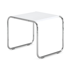 Knoll Breuer Laccio Tavolino quadrato laminato bianco