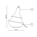 Lady D L 47 Lampada da esterno Karman dimensioni