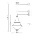 Lady D L 48 Lampada a sospensione Karman dimensioni