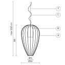 Lampada a sospensione Cell SE615-EXT Karman scheda tecnica