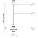 Lampada a sospensione Mek SE107 1B INT Karman scheda tecnica