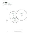 Lampada Atomo T9102 Tonin Casa dimensioni