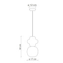 Lampada a sospensione Copacabana C2681 Decò Ferroluce dimensioni