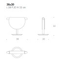 Lampada Dalì 9116 da tavolo Tonin Casa dimensioni