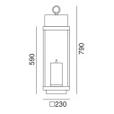 Lanterne 265.02.OO lampada da esterno Il Fanale dimensioni