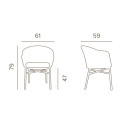 Lecce Armchair Grattoni dimensioni