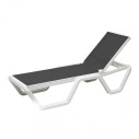 Lettino Vela Scab Design Bianco telo antracite