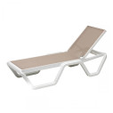 Lettino Vela Scab Design Bianco telo tortora