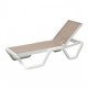 Lettino Vela Scab Design Bianco telo tortora