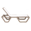 Lettino Vela Scab Design Tortora telo bianco