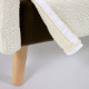 Letto Dyla in shearling bianco, con gambe in faggio massiccio per materasso da 160 x 200 cm Kave Home dettaglio