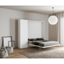 Letto matrimoniale Kentaro a scomparsa con colonna Itamoby bianco frassino