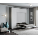 Letto matrimoniale Kentaro con colonna - pensile vasistas - pensile sopra colonna Itamoby bianco frassino