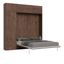 Letto matrimoniale Kentaro con colonna - pensile vasistas - pensile sopra colonna Itamoby noce