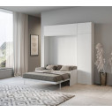 Letto matrimoniale Sofà Kentaro con colonna - pensile vasistas - pensile sopra colonna Itamoby bianco frassino