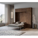 Letto matrimoniale Sofà Kentaro con colonna - pensile vasistas - pensile sopra colonna Itamoby noce