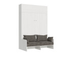 Letto matrimoniale Sofà Kentaro con pensile vasistas Itamoby bianco frassino