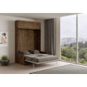 Letto matrimoniale Sofà Kentaro con pensile vasistas Itamoby noce