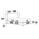 Letto Paris Ring York singolo Felis dimensioni