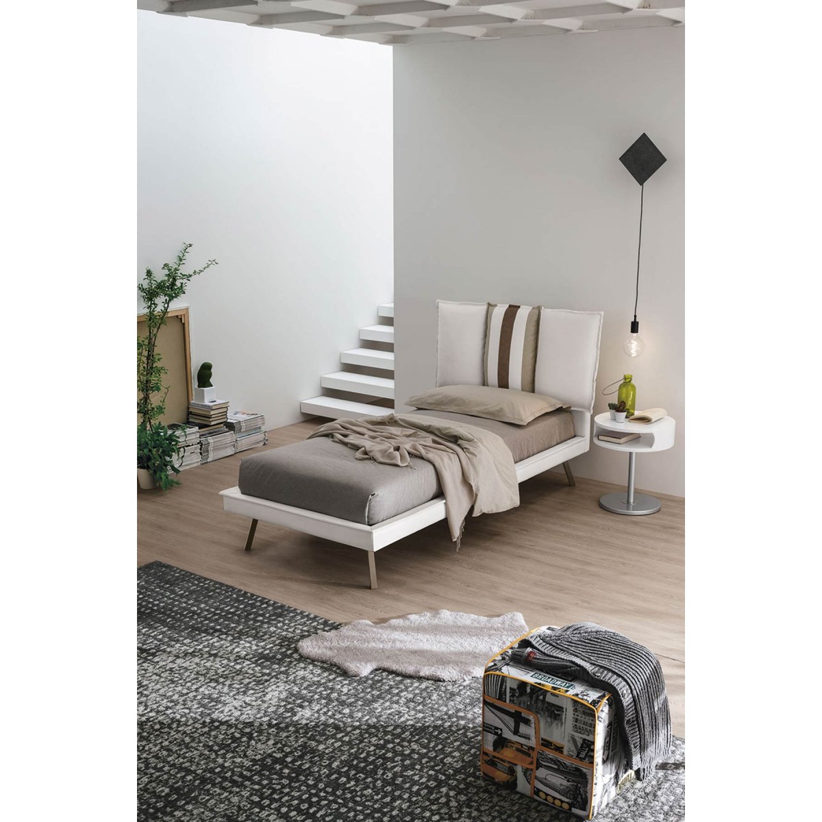 Letto singolo Darwin giroletto