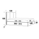 Letto Tim B Ring Smart singolo Felis dimensioni