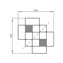 Libreria Mondrian Composizione 0/75.Comp-2 dimensioni Pezzani