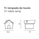 Light Tales Tri lampada da tavolo a batteria Myyour dimensioni