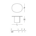 Liquefy Tavolino 60x50x51 Glas dimensioni