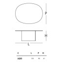 Liquefy Tavolino 120x90x41 Glas dimensioni
