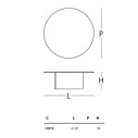 Liquefy Tavolino Ø 120 H 36 Glas dimensioni