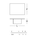 Liquefy Tavolino 120x90x36 Glas dimensioni