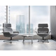 Knoll Lissoni Poltrona girevole con schienale alto reclinabile KN02 base antracite ambientazione