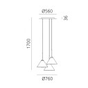 Artemide Look At Me Cluster 35 lampada a sospensione dimensioni