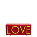 Driade Love Medium Contenitore rosso, giallo fluo vista