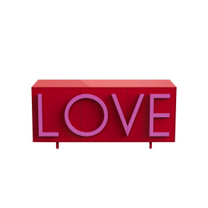 Driade Love Medium Contenitore rosso, rosa fluo