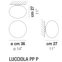 Lucciola PP P lampada da parete-soffitto Vistosi dimensioni