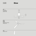 Luceplan Blow D28 Ventilatore-Lampada a soffitto multicolore scheda tecnica