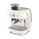 Macchina da caffè espresso manuale con macinacaffè integrato Smeg EGF03CREU Panna 