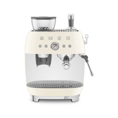 Macchina da caffè espresso manuale con macinacaffè integrato Smeg EGF03CREU Panna