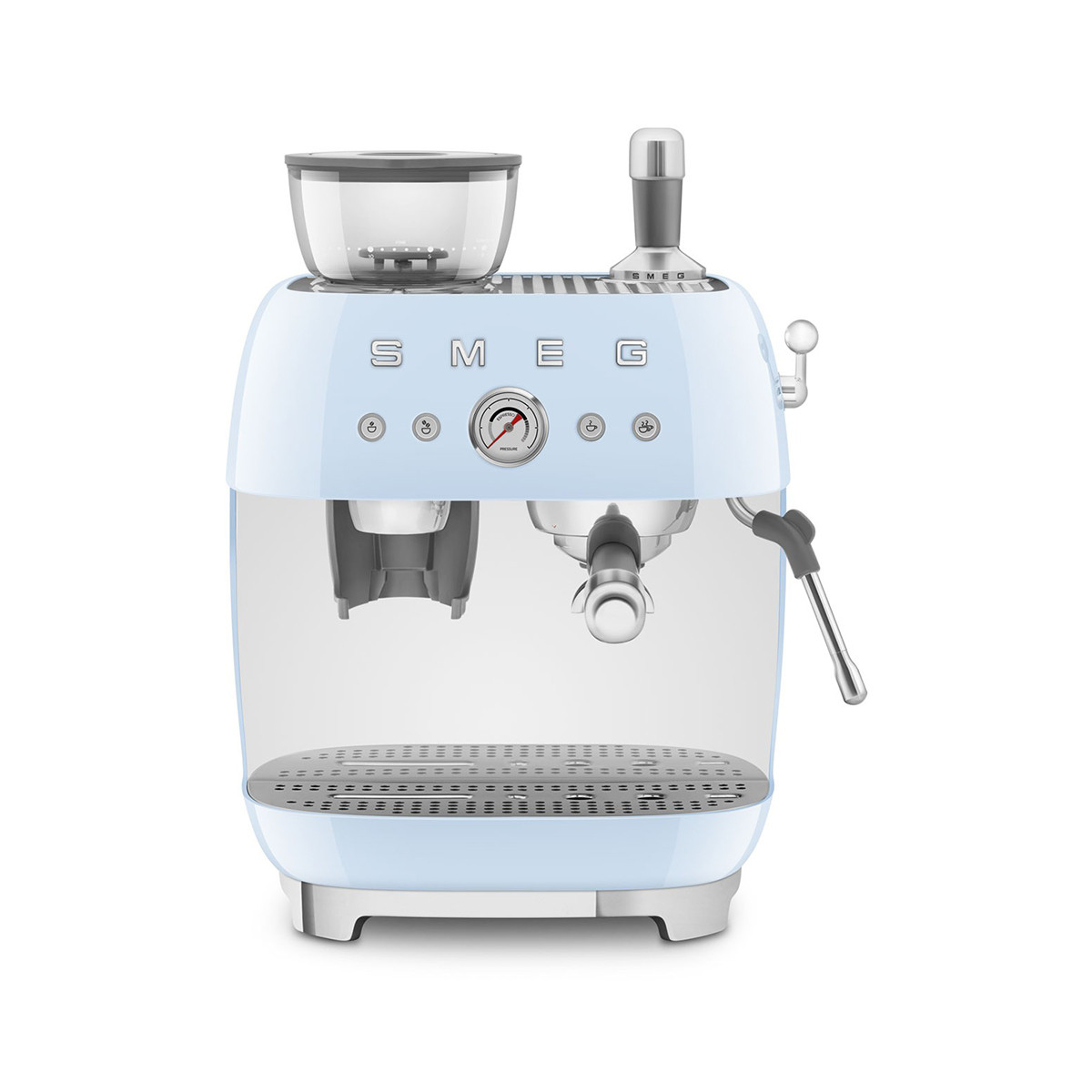 Macchina da caffè espresso manuale con macinacaffè integrato Smeg EGF03PBEU Azzurro