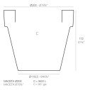 Maceta Vaso 200x200x172 cm Vondom dimensioni