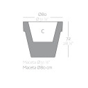 Maceta Vaso 80x80x69 cm Vondom dimensioni