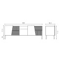 Madia Porta TV L 200 con piedini Devina Nais H 71,5 dimensioni