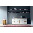 Madia Special 3 ante FGF Mobili Struttura Snow | Telaio interno Oak | Pannelli esterni Snow