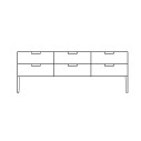 Madia Zero.16 a 6 cassetti H 74 Devina Nais 6 cassetti lisci