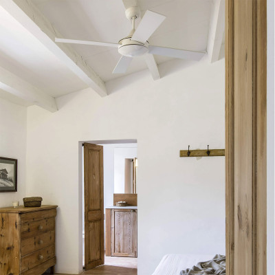 Ventilateur De Plafond Faro Barcelona Lantau L - Moteur DC, Couleur Marron/pin, Design Moderne