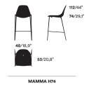 Mammamia High H 74 Sgabello Opinion Ciatti dimensioni