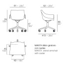 Manta poltrona con ruote girevoli Vondom dimensioni