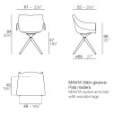 Manta poltrona girevole in legno Vondom dimensioni