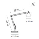 FontanaArte Naska Grande lampada da tavolo nera dimensioni